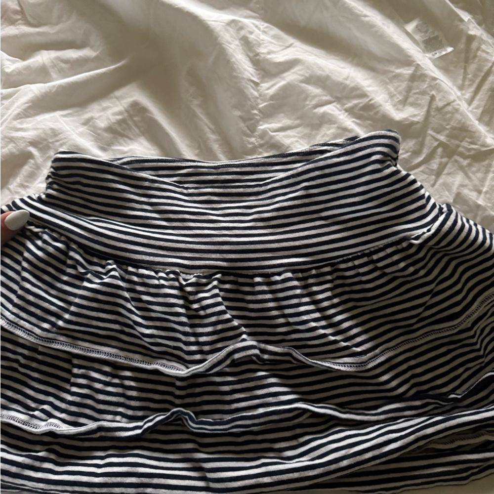 Hollister Black and White Striped A-Line Skirt